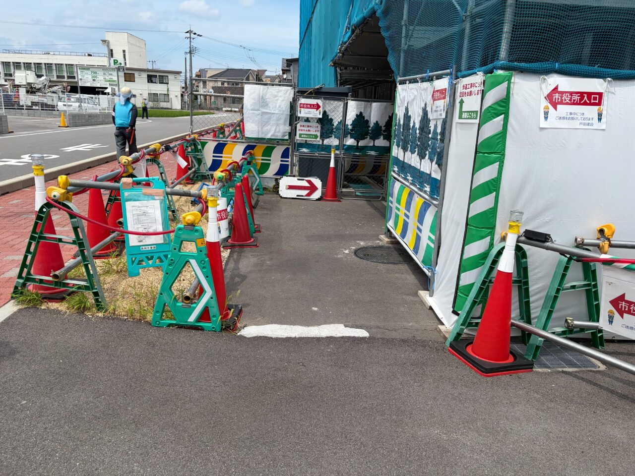長岡京市役所工事の様子